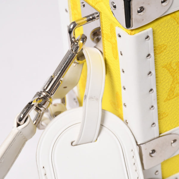 Very Good Condition LOUISVUITTON Monogram Virgil Nogram Logo Clutch Box M45869 Trunk Yellow Shoulder Bag Used 4a002125