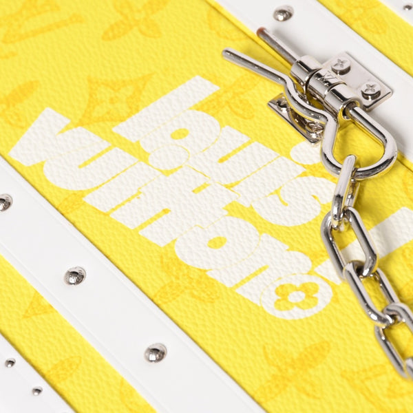 Very Good Condition LOUISVUITTON Monogram Virgil Nogram Logo Clutch Box M45869 Trunk Yellow Shoulder Bag Used 4a002125