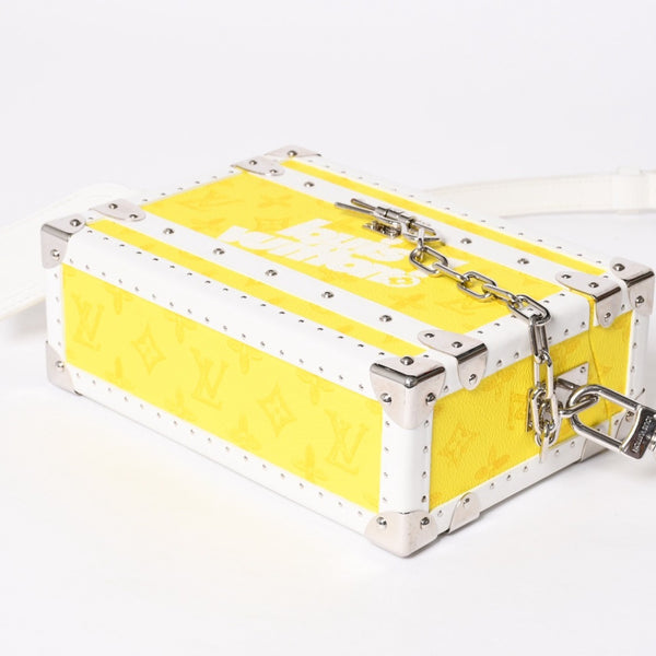 Very Good Condition LOUISVUITTON Monogram Virgil Nogram Logo Clutch Box M45869 Trunk Yellow Shoulder Bag Used 4a002125