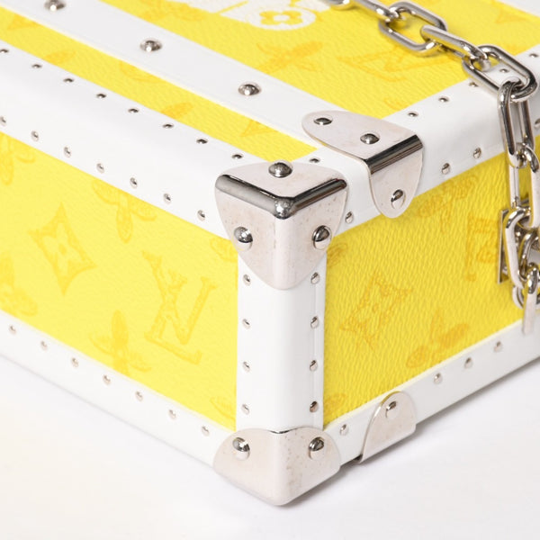 Very Good Condition LOUISVUITTON Monogram Virgil Nogram Logo Clutch Box M45869 Trunk Yellow Shoulder Bag Used 4a002125