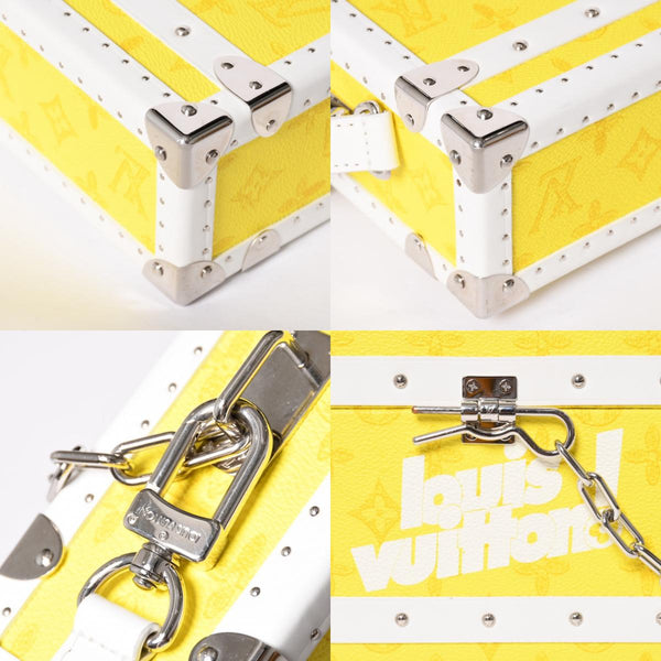 Very Good Condition LOUISVUITTON Monogram Virgil Nogram Logo Clutch Box M45869 Trunk Yellow Shoulder Bag Used 4a002125