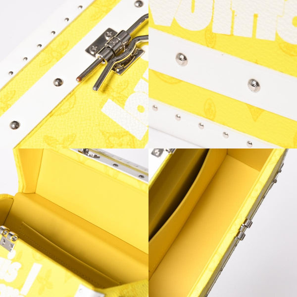 Very Good Condition LOUISVUITTON Monogram Virgil Nogram Logo Clutch Box M45869 Trunk Yellow Shoulder Bag Used 4a002125