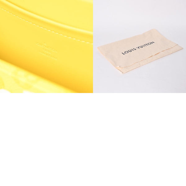 Very Good Condition LOUISVUITTON Monogram Virgil Nogram Logo Clutch Box M45869 Trunk Yellow Shoulder Bag Used 4a002125