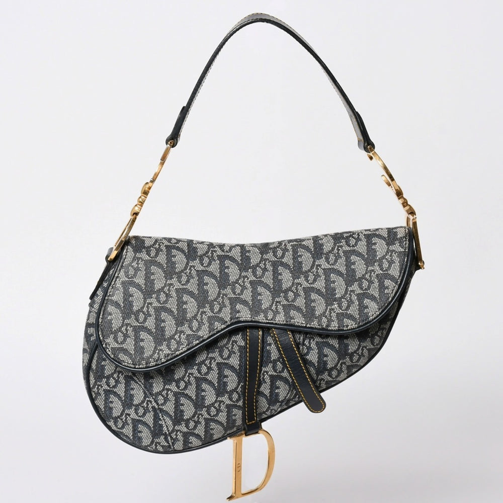 極美品 Christian Dior クリスチャン ディオール サドルバッグ トロッター ショルダーバッグ 04RU 0044 中古 4a001932