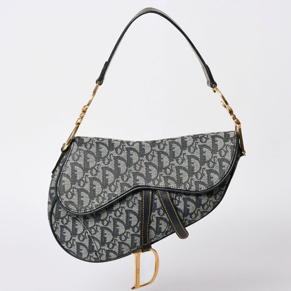 極美品 Christian Dior クリスチャン ディオール サドルバッグ トロッター ショルダーバッグ 04RU 0044 中古 4a001932