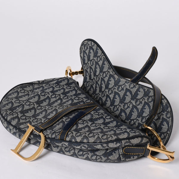 極美品 Christian Dior クリスチャン ディオール サドルバッグ トロッター ショルダーバッグ 04RU 0044 中古 4a001932