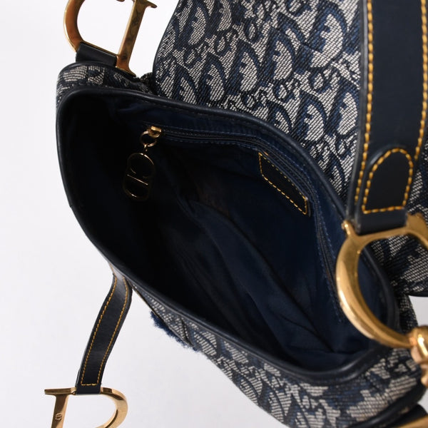 極美品 Christian Dior クリスチャン ディオール サドルバッグ トロッター ショルダーバッグ 04RU 0044 中古 4a001932