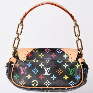 極美品 LOUIS VUITTON ルイヴィトン マリリン ハンドバッグ M40128 モノグラム マルチカラー ブラック 村上隆 中古 4a001914
