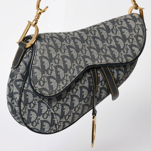 極美品 Christian Dior クリスチャン ディオール サドルバッグ トロッター ショルダーバッグ 04RU 0044 中古 4a001932