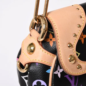 極美品 LOUIS VUITTON ルイヴィトン マリリン ハンドバッグ M40128 モノグラム マルチカラー ブラック 村上隆 中古 4a001914