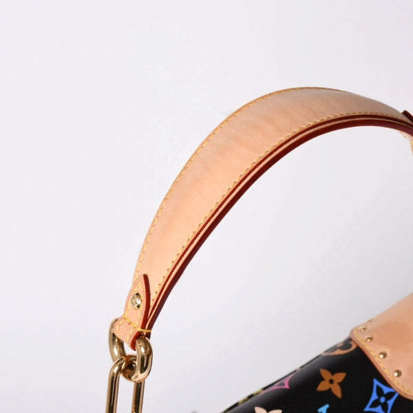 極美品 LOUIS VUITTON ルイヴィトン マリリン ハンドバッグ M40128 モノグラム マルチカラー ブラック 村上隆 中古 4a001914