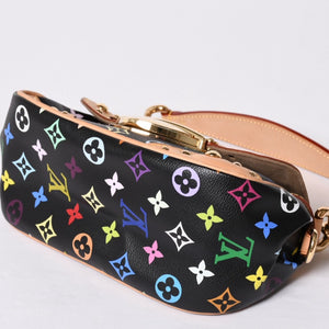 極美品 LOUIS VUITTON ルイヴィトン マリリン ハンドバッグ M40128 モノグラム マルチカラー ブラック 村上隆 中古 4a001914