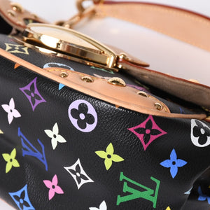 極美品 LOUIS VUITTON ルイヴィトン マリリン ハンドバッグ M40128 モノグラム マルチカラー ブラック 村上隆 中古 4a001914