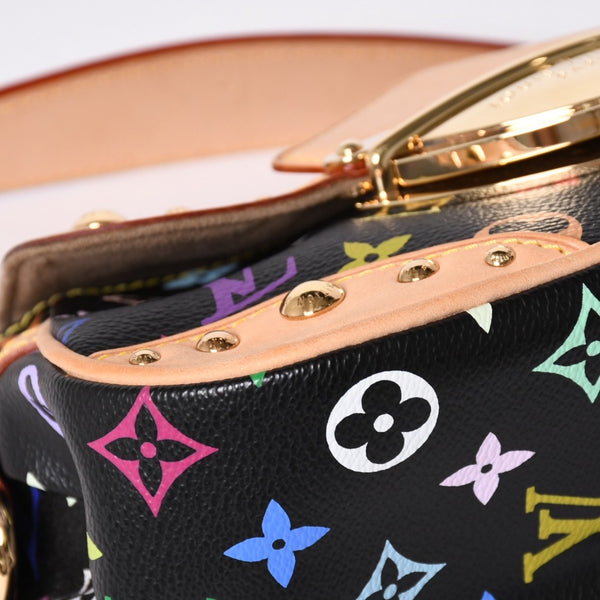 極美品 LOUIS VUITTON ルイヴィトン マリリン ハンドバッグ M40128 モノグラム マルチカラー ブラック 村上隆 中古 4a001914