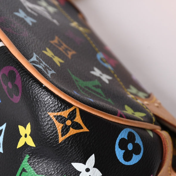 極美品 LOUIS VUITTON ルイヴィトン マリリン ハンドバッグ M40128 モノグラム マルチカラー ブラック 村上隆 中古 4a001914