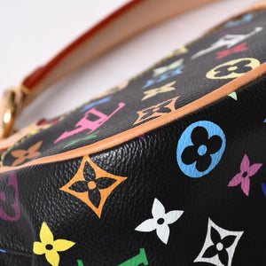 極美品 LOUIS VUITTON ルイヴィトン マリリン ハンドバッグ M40128 モノグラム マルチカラー ブラック 村上隆 中古 4a001914