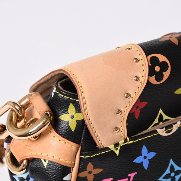 極美品 LOUIS VUITTON ルイヴィトン マリリン ハンドバッグ M40128 モノグラム マルチカラー ブラック 村上隆 中古 4a001914
