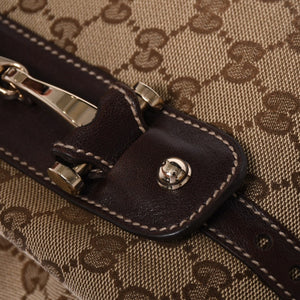 Very good condition GUCCI Gucci tote bag shoulder bag GG canvas brown gold hardware 162900 used 4a001926
