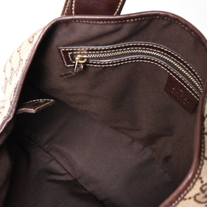 Very good condition GUCCI Gucci tote bag shoulder bag GG canvas brown gold hardware 162900 used 4a001926