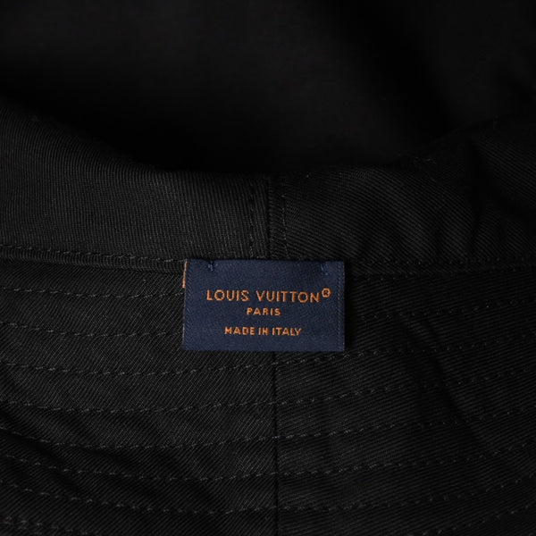 Very Good Condition LOUIS VUITTON Bucket Hat Monogram Blast M5273L Black Hat Water Repellent Cap Reversible Used 4a001938