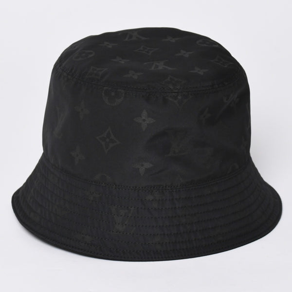 Very Good Condition LOUIS VUITTON Bucket Hat Monogram Blast M5273L Black Hat Water Repellent Cap Reversible Used 4a001938
