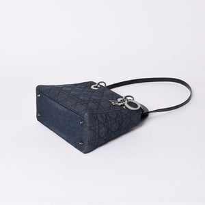 ChristianDior Lady Dior Canage Handbag Denim Leather Good Condition Used 4a002100