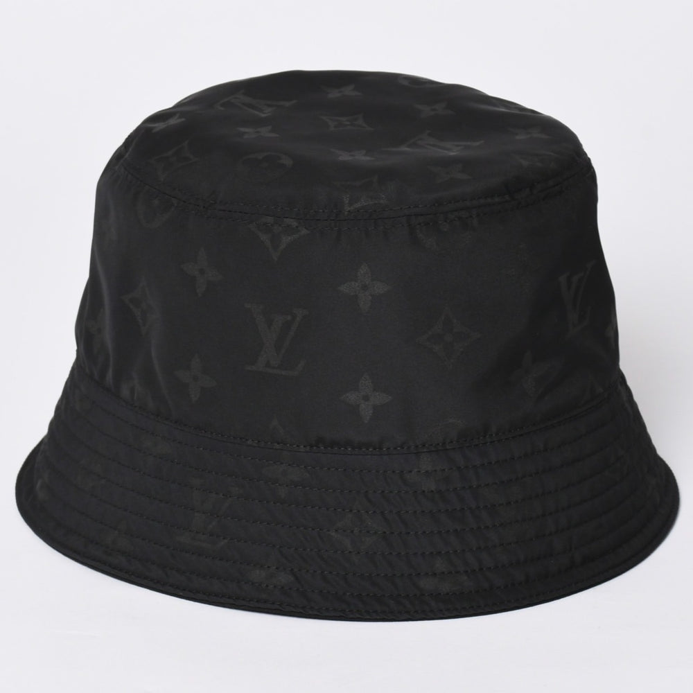 Very Good Condition LOUIS VUITTON Bucket Hat Monogram Blast M5273L Black Hat Water Repellent Cap Reversible Used 4a001938