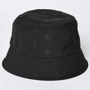 Very Good Condition LOUIS VUITTON Bucket Hat Monogram Blast M5273L Black Hat Water Repellent Cap Reversible Used 4a001938