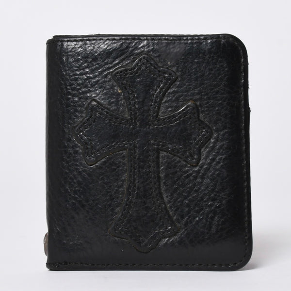 Very Good Condition CHROME HEARTS DR DIGIACOMO Wallet Bifold Cross Patch Digiacomo Wallet Black Used 4a002362