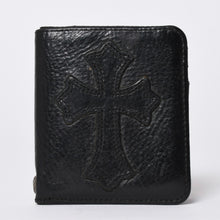 画像をギャラリービューアに読み込む, 極美品 CHROME HEARTS クロムハーツ DR DIGIACOMO ウォレット 二つ折り クロスパッチ ディジャコモ 財布 黒 中古 4a002362