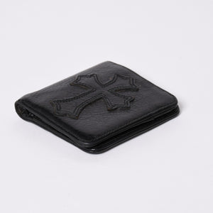 Very Good Condition CHROME HEARTS DR DIGIACOMO Wallet Bifold Cross Patch Digiacomo Wallet Black Used 4a002362
