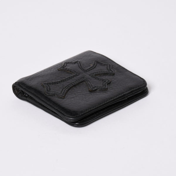 Very Good Condition CHROME HEARTS DR DIGIACOMO Wallet Bifold Cross Patch Digiacomo Wallet Black Used 4a002362