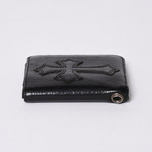 Very Good Condition CHROME HEARTS DR DIGIACOMO Wallet Bifold Cross Patch Digiacomo Wallet Black Used 4a002362