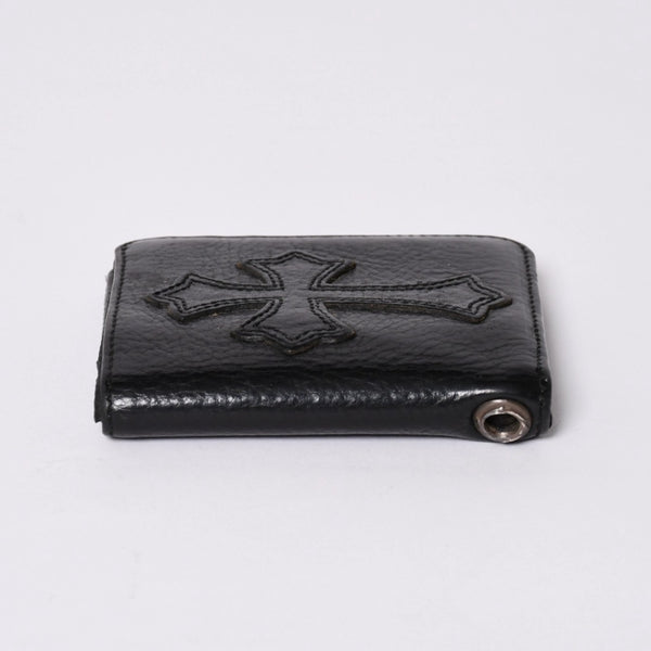 Very Good Condition CHROME HEARTS DR DIGIACOMO Wallet Bifold Cross Patch Digiacomo Wallet Black Used 4a002362