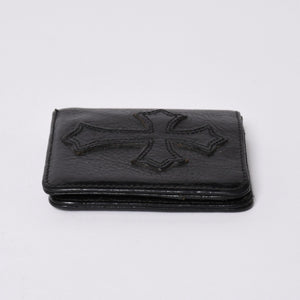 Very Good Condition CHROME HEARTS DR DIGIACOMO Wallet Bifold Cross Patch Digiacomo Wallet Black Used 4a002362