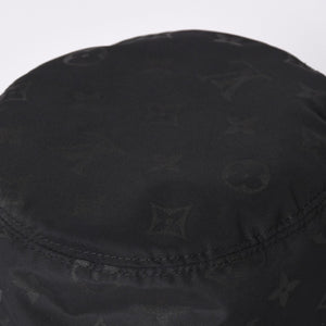 Very Good Condition LOUIS VUITTON Bucket Hat Monogram Blast M5273L Black Hat Water Repellent Cap Reversible Used 4a001938