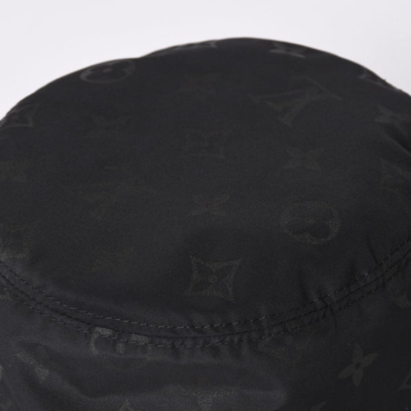 Very Good Condition LOUIS VUITTON Bucket Hat Monogram Blast M5273L Black Hat Water Repellent Cap Reversible Used 4a001938
