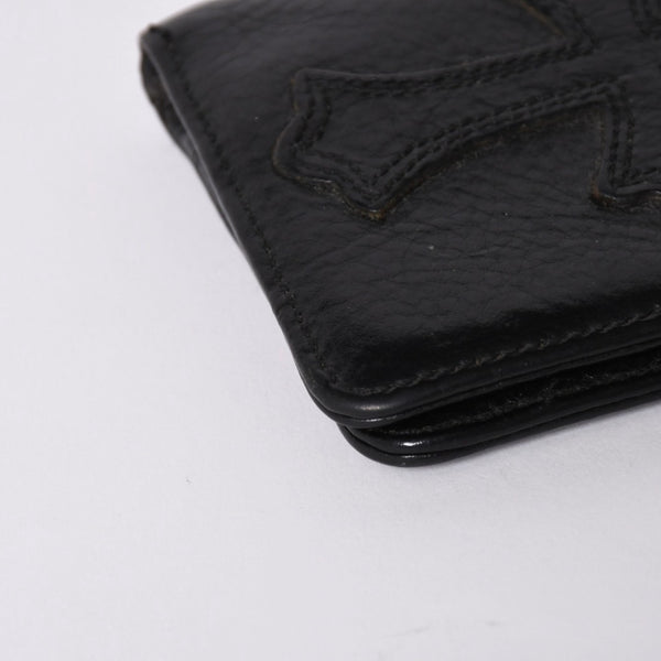 Very Good Condition CHROME HEARTS DR DIGIACOMO Wallet Bifold Cross Patch Digiacomo Wallet Black Used 4a002362