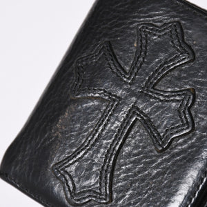 Very Good Condition CHROME HEARTS DR DIGIACOMO Wallet Bifold Cross Patch Digiacomo Wallet Black Used 4a002362