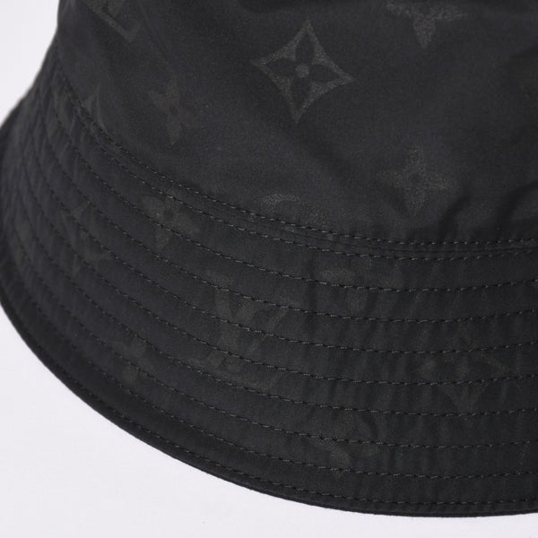 Very Good Condition LOUIS VUITTON Bucket Hat Monogram Blast M5273L Black Hat Water Repellent Cap Reversible Used 4a001938