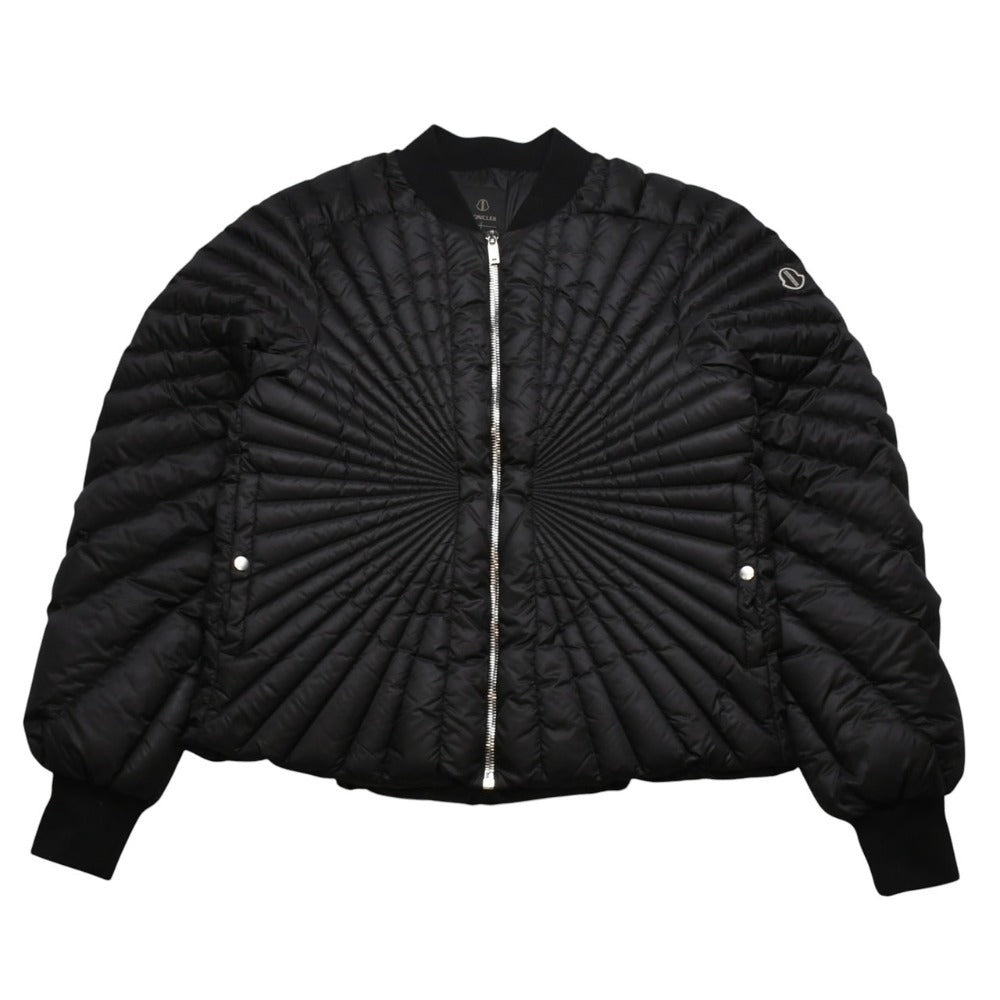 極美品 MONCLER モンクレール Rick Owens リックオウエンス ブラック ダウンジャケット シルバー金具 中古 4a001947