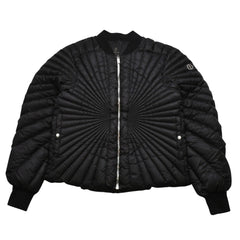 極美品 MONCLER モンクレール Rick Owens リックオウエンス ブラック ダウンジャケット シルバー金具 中古 4a001947