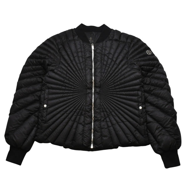 極美品 MONCLER モンクレール Rick Owens リックオウエンス ブラック ダウンジャケット シルバー金具 中古 4a001947