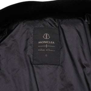 極美品 MONCLER モンクレール Rick Owens リックオウエンス ブラック ダウンジャケット シルバー金具 中古 4a001947