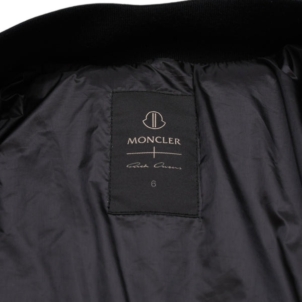 極美品 MONCLER モンクレール Rick Owens リックオウエンス ブラック ダウンジャケット シルバー金具 中古 4a001947