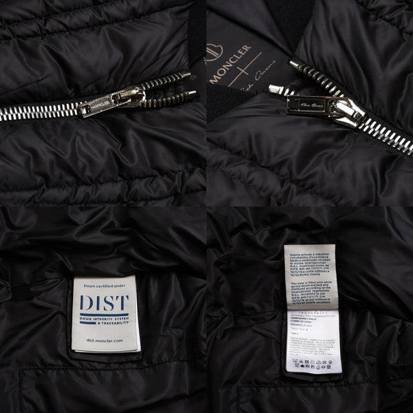 極美品 MONCLER モンクレール Rick Owens リックオウエンス ブラック ダウンジャケット シルバー金具 中古 4a001947