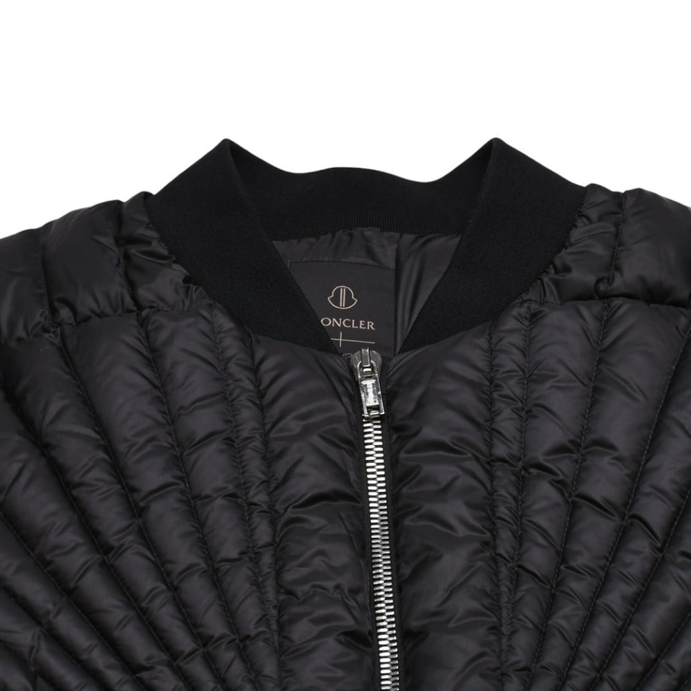 極美品 MONCLER モンクレール Rick Owens リックオウエンス ブラック ダウンジャケット シルバー金具 中古 4a001947