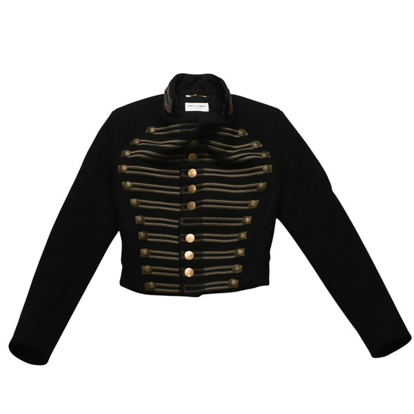 SAINT LAURENT PARIS Saint Laurent Napoleon Jacket Hedi Slimane Period Black Gold Hardware Size 34 Good Condition Used 4a001946