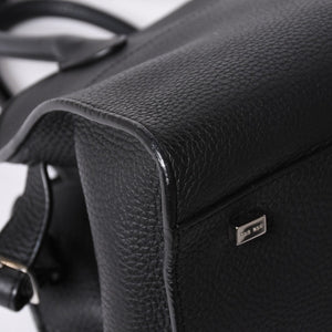 Like New THE ROW SOFT MARGAUX 10 Handbag W1190 L133 Leather Black Silver Hardware Used 4a001929