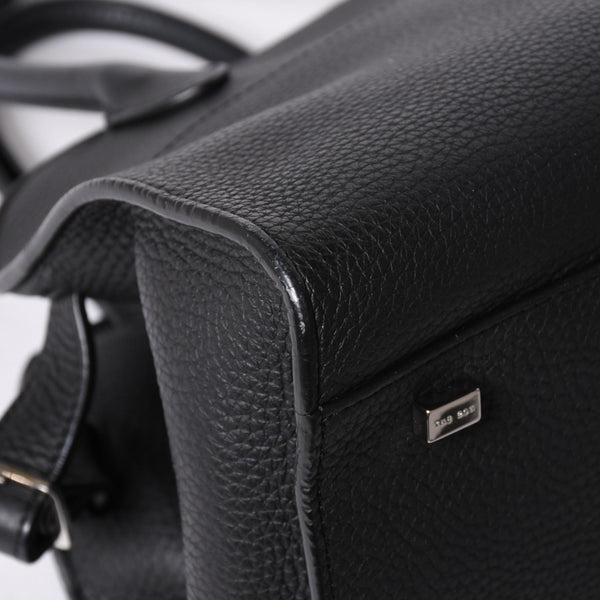 Like New THE ROW SOFT MARGAUX 10 Handbag W1190 L133 Leather Black Silver Hardware Used 4a001929